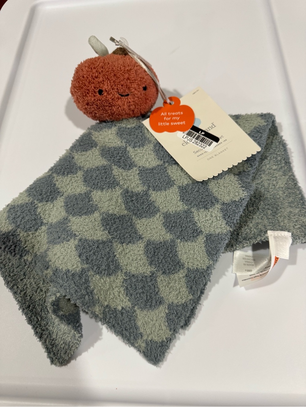 Cloud Island Security Blanket with Rust Orange Apple
